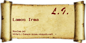 Lamos Irma névjegykártya